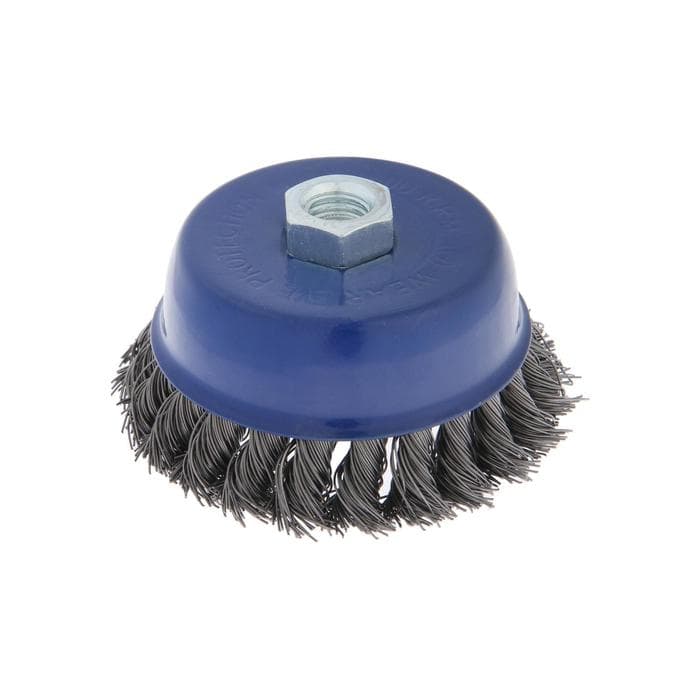 Щетка металлическая для УШМ ТУНДРА, крученая проволока, «чашка», М14, 100 мм