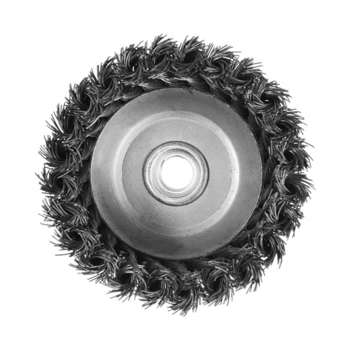 Щетка металлическая для УШМ ТУНДРА, крученая проволока, «чашка», М14, 100 мм
