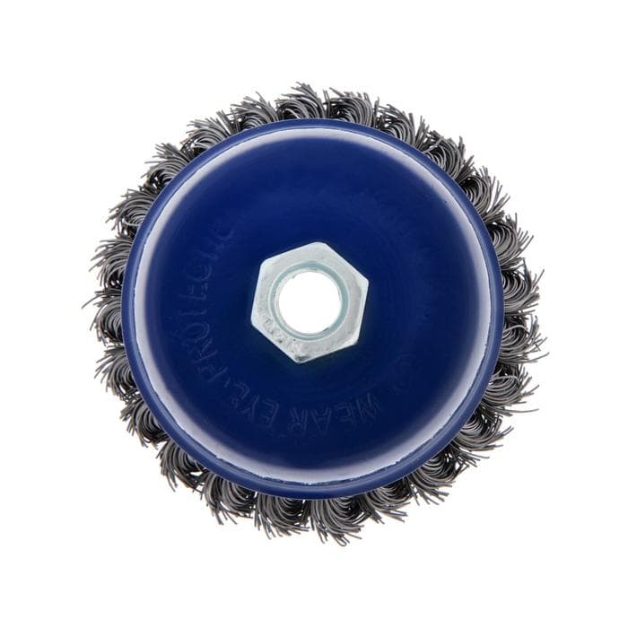 Щетка металлическая для УШМ ТУНДРА, крученая проволока, «чашка», М14, 100 мм