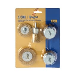 Набор щеток металлических для дрели ТУНДРА, плоские 50-75 мм, чашки 25-50-75 мм, 5 шт.