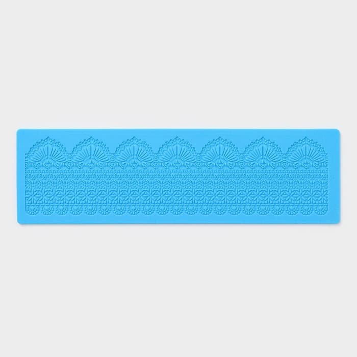 Коврик для айсинга Доляна «Кружево», силикон, 38.5×11.4 см, голубой
