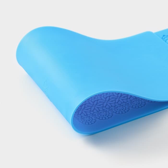 Коврик для айсинга Доляна «Кружево», силикон, 38.5×11.4 см, голубой