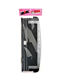 Резак для бумаги роликовый А4, до 3 листов, безопасное лезвие, длина реза 300 мм, корпус черный