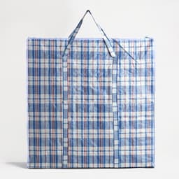 Сумка хозяйственная на молнии, 47 л, 60×13×60 см, синяя/белая