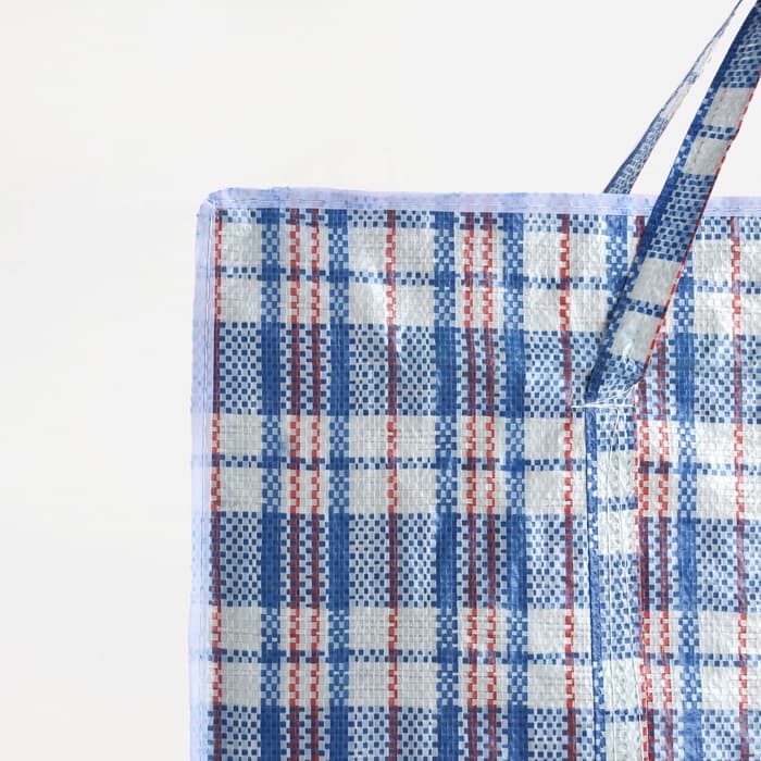 Сумка хозяйственная на молнии, 47 л, 60×13×60 см, синяя/белая