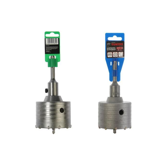 Коронка буровая в сборе ТУНДРА, SDS-plus, М22×80 мм