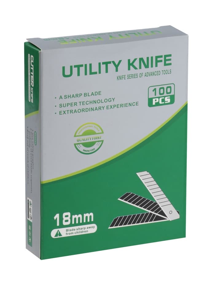 Лезвия для ножей ТУНДРА, сегментированные, 18 мм, 10 контейнеров по 10 лезвий, 100 шт.