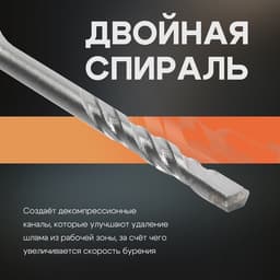 Бур по бетону ТУНДРА, двойная спираль, SDS-plus, 5×110 мм