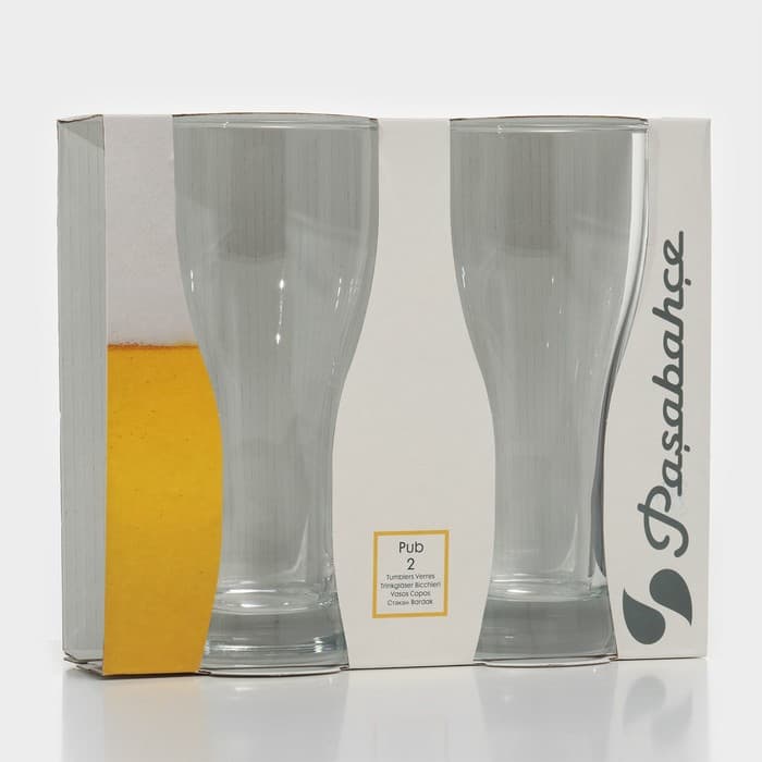 Пивные бокалы Paşabahçe Pub, 500 мл, набор 2 шт., стекло, прозрачные