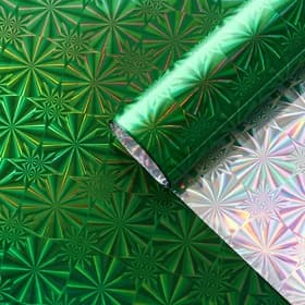 Пленка голография, зелёный, 70×100 см, рисунок МИКС