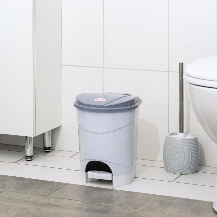 Контейнер для мусора, 7 л, с педалью, мраморный