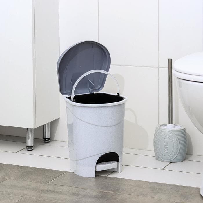 Контейнер для мусора, 7 л, с педалью, мраморный