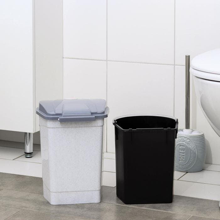 Контейнер для мусора, 7 л, с педалью, мраморный