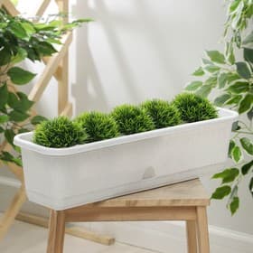 Ящик для цветов балконный с поддоном, 60 см, цвет мраморный