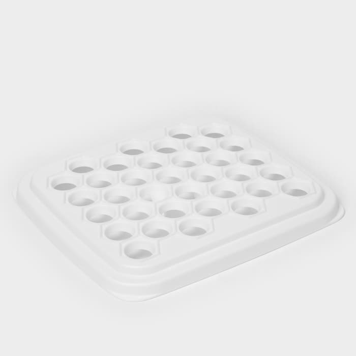 Пельменница IDEA, 35 ячеек, d=2.5 см, 25.5×28×2.9 см, пластик, белый