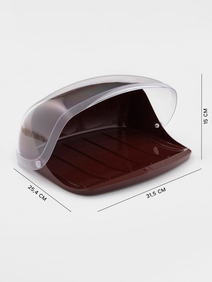 Хлебница малая с крышкой IDEA, 31.5×25.4×15 см, пластик, коричневая