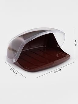 Хлебница малая с крышкой IDEA, 31.5×25.4×15 см, пластик, коричневая