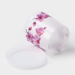 Горшок для орхидей с поддоном «Деко», 2.4 л, пластиковый, прозрачный