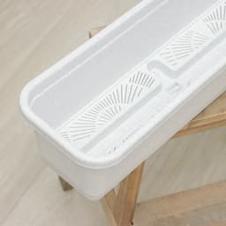 Ящик для цветов балконный с поддоном, 80 см, мраморный