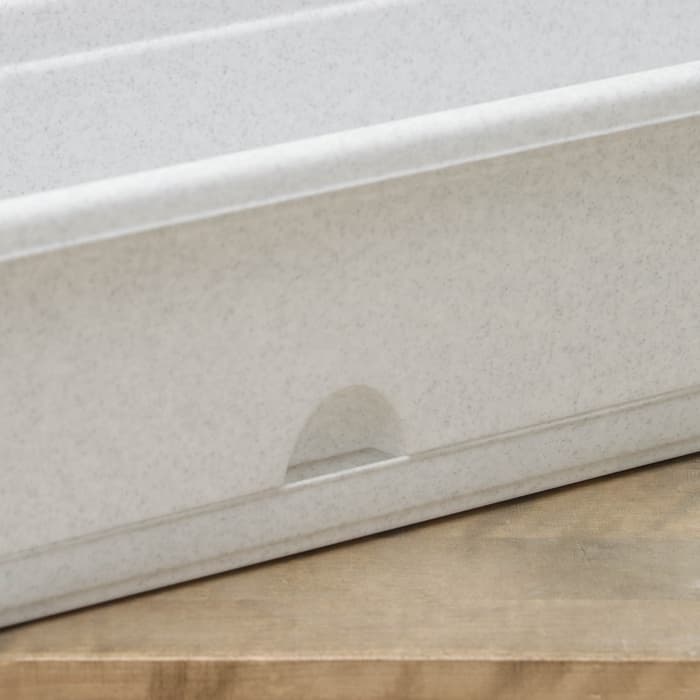 Ящик для цветов балконный с поддоном, 80 см, мраморный