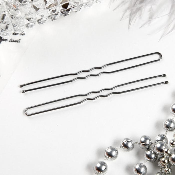 Шпильки для волос «Классика», набор 10 шт., 8 см, чёрная