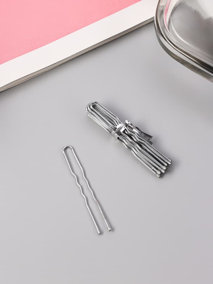 Шпильки для волос «Классик», набор 10 шт., 4.5 см, серебро