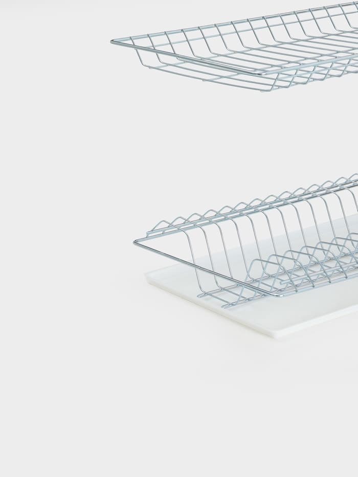 Сушилка для посуды с поддоном для шкафа 50 см, 46.5×25.6 см, цинк, серебристая