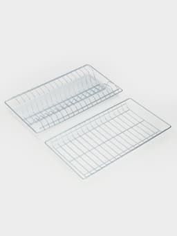 Сушилка для посуды с поддоном для шкафа 50 см, 46.5×25.6 см, цинк, серебристая