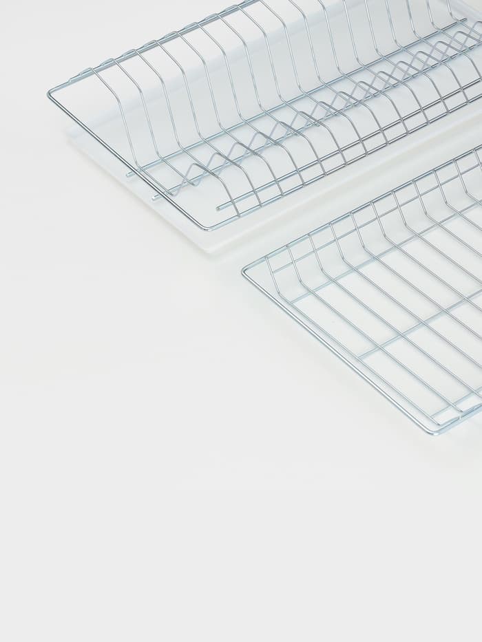 Сушилка для посуды с поддоном для шкафа 50 см, 46.5×25.6 см, цинк, серебристая