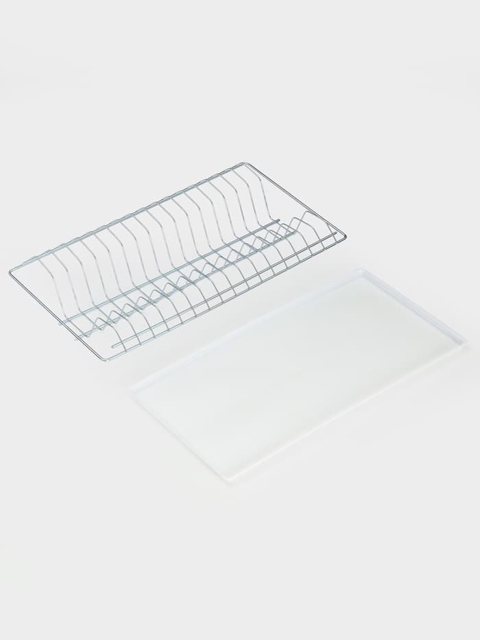 Сушилка для посуды с поддоном для шкафа 50 см, 46.5×25.6 см, цинк, серебристая