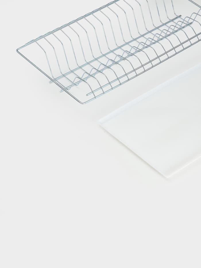 Сушилка для посуды с поддоном для шкафа 50 см, 46.5×25.6 см, цинк, серебристая