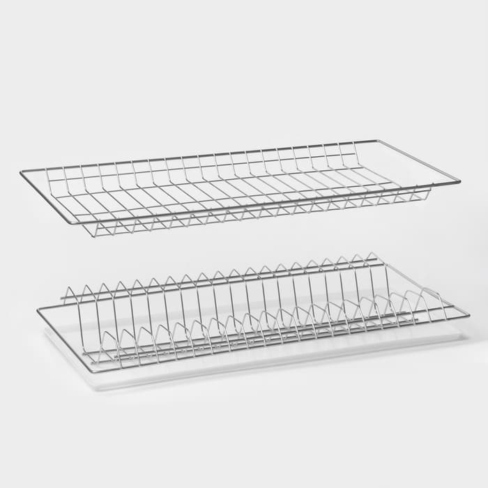 Комплект посудосушителей с поддоном для шкафа 60 см, 56.5×25.6 см, хром