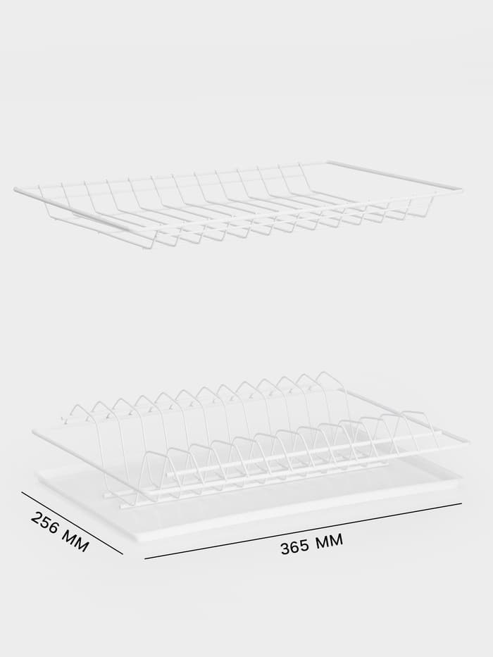 Сушилка для посуды с поддоном для шкафа 40 см, 36.5×25.6 см, белая
