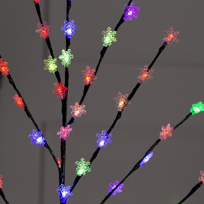 Светодиодный куст «Снежинки» 1.5 м, 84 LED, мигание, 220 В, свечение мульти (RG/RB)