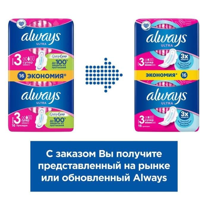 Прокладки Always Ultra Super Plus, размер 3, 16 шт.