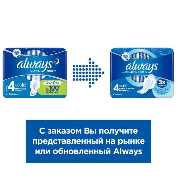 Прокладки Always Ultra Night, 7 шт.