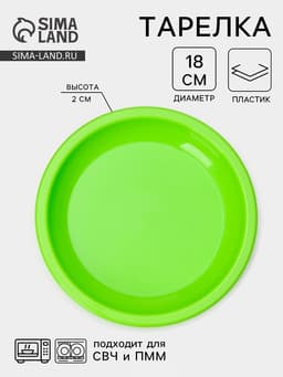 Тарелка Martika, d=18 см, пластик, МИКС