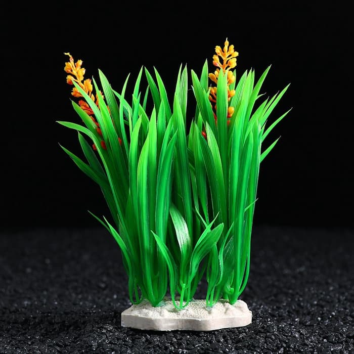 Островок с растениями искусственными для аквариума, 17×12×22 см