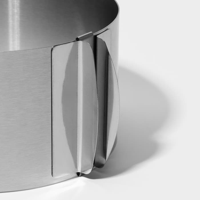 Форма для выкладки и выпечки с регулировкой размера Доляна, d=16-30 см, h=8 см, нержавеющая сталь, серебристая