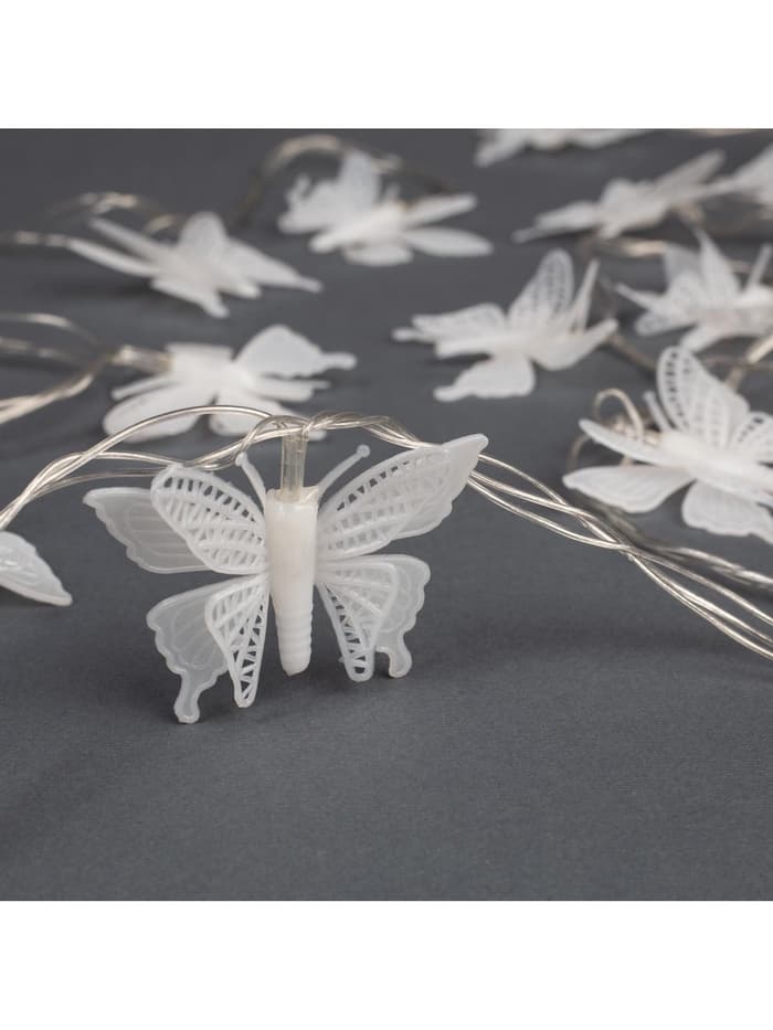 Гирлянда «Нить» 5 м с насадками «Бабочки малые», IP20, прозрачная нить, 20 LED, свечение мульти (RG/RB), мигание, 220 В