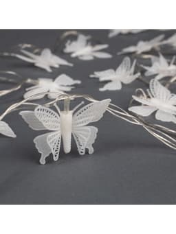 Гирлянда «Нить» 5 м с насадками «Бабочки малые», IP20, прозрачная нить, 20 LED, свечение мульти (RG/RB), мигание, 220 В