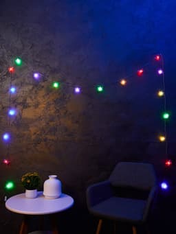 Гирлянда «Нить» 5 м с насадками «Бабочки малые», IP20, прозрачная нить, 20 LED, свечение мульти (RG/RB), мигание, 220 В