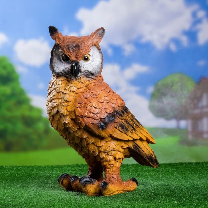 Садовая фигура из полистоуна «Филин», 22×28×42 см