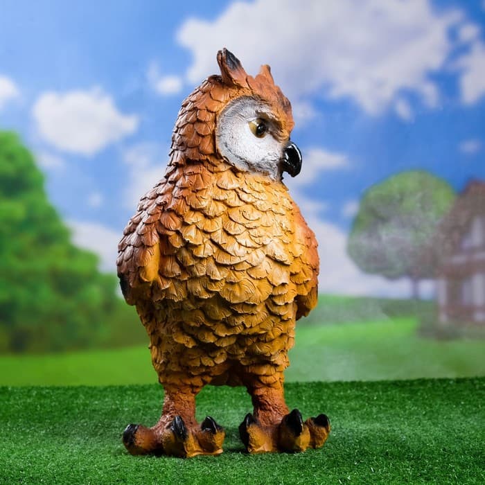 Садовая фигура из полистоуна «Филин», 22×28×42 см