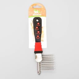 Колтунорез боковой, 9 лезвий, 6.5×19 см, чёрный, красный