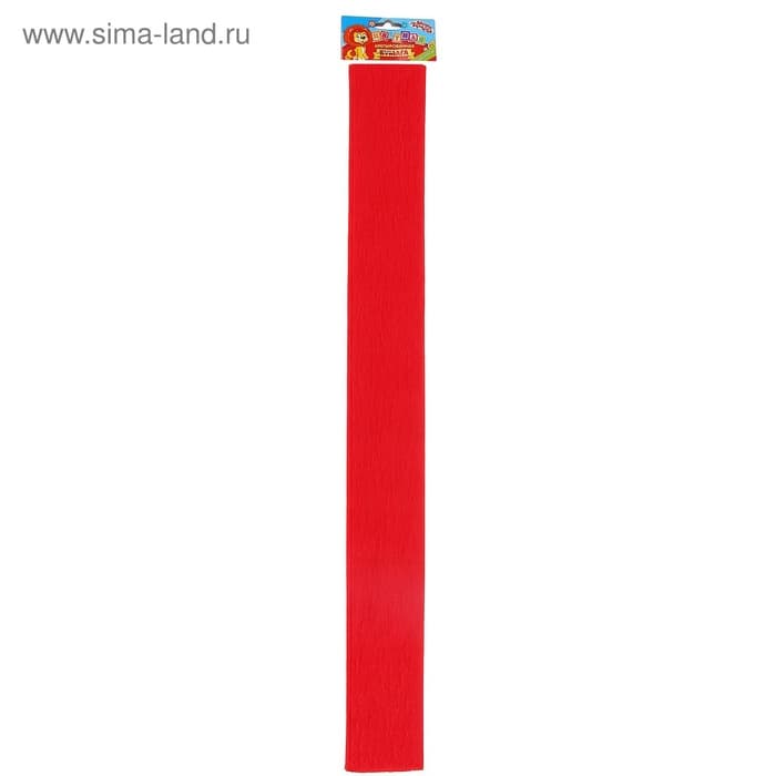 Бумага крепированная 50×200 см, в рулоне, 32 г/м², красная