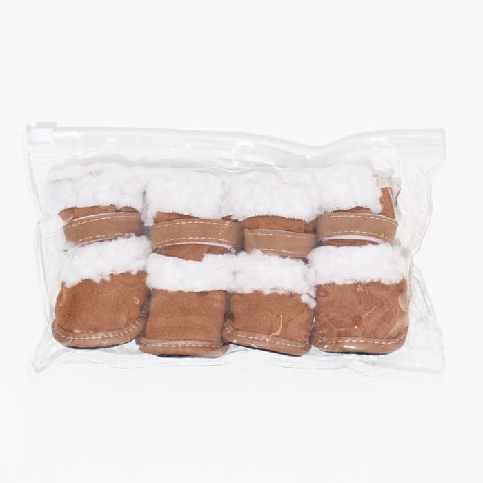 Ботинки «Унты», набор 4 шт., размер 4 (подошва 6.5×4.7 см), коричневые