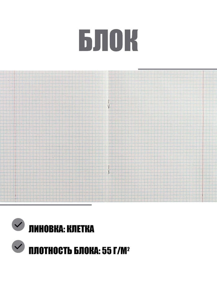 Тетрадь 18 листов в клетку «Зелёная обложка», эконом, плотность 60 г/м²