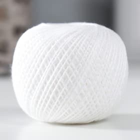 Пряжа для вязания спицами, крючком «ПНК Кирова. Ирис», 150 м/25 г, 100% мерсеризованный хлопок, цвет 0101