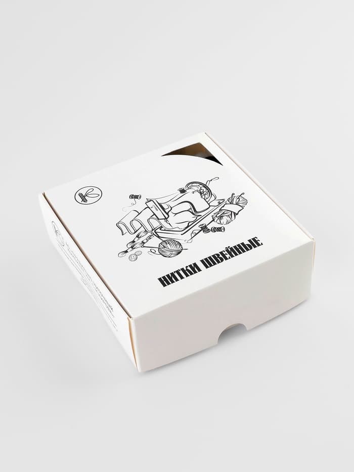 Нитки 35ЛЛ, 200 м, чёрные №6818